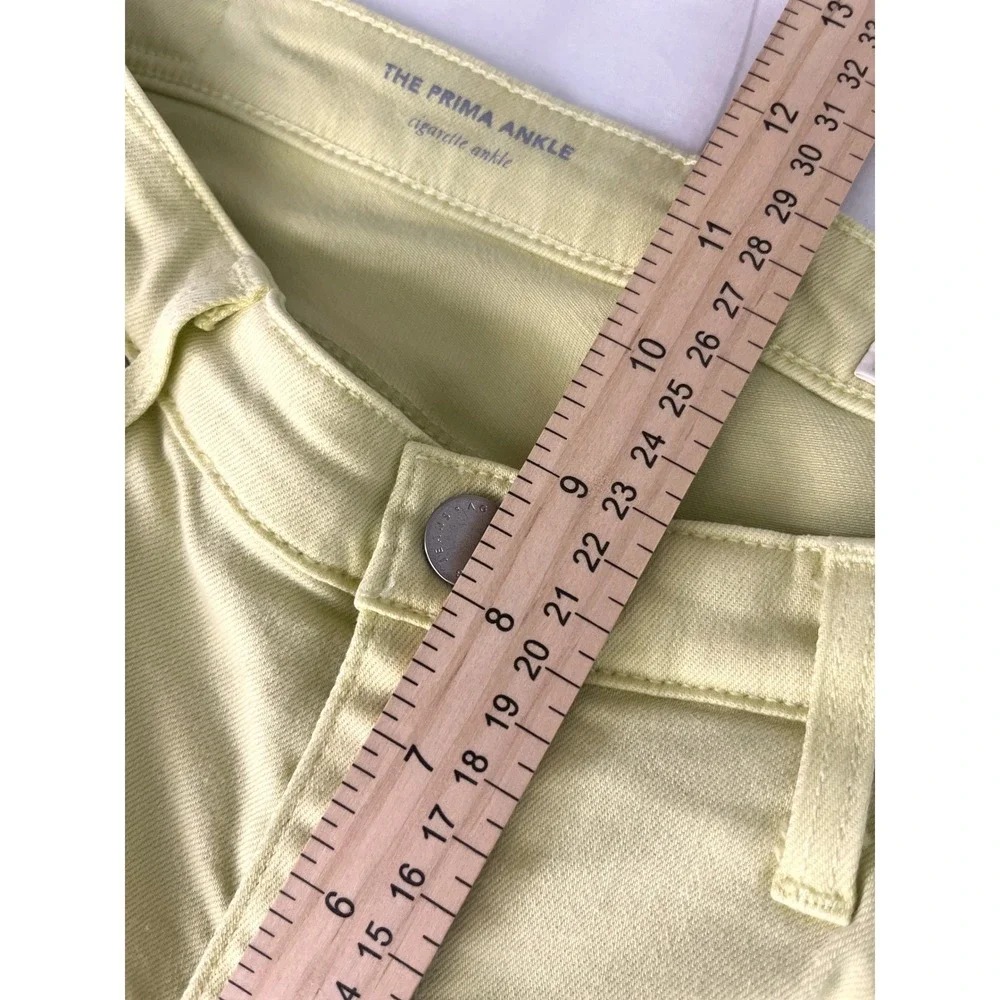 AG Prima Ankle Skinny Leg Jeans Chartreuse Yellow‎ Denim Pants Size 29